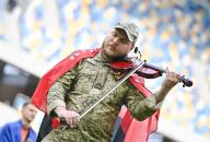 LVIV, UKRAINE - MAY 11, 2024 - Junior Sergeant of the 59th Yakiv Handziuk Separate Motorized Infantry Brigade Moisei Bondarenko performs the national anthem before the start of the 2023\/24 Ukrainian Premier League Matchday 28 game between FC Dynamo Kyiv and FC Shakhtar Donetsk at the Arena Lviv, Lviv, western Ukraine. The Miners have won the 2023\/24 Ukrainian Premier League title early with a seven-point gap and two rounds before the end of the championship due to the goal of Shakhtarâs midfielder Heorhii Sudakov in the 33rd minute. (Ukrinform\/POLARIS