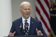 5/14/2024 - Washington, District of Columbia, United States of America: United States President Joe Biden makes remarks on American Investments and Jobs at the White House in Washington, DC, May 14, 2024. (Chris Kleponis / CNP / Polaris