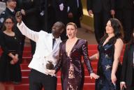 May 14, 2024 - Cannes, France: (L-R) Omar Sy, Greta Gerwig, Lili Gladstone attend the 