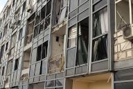 KHARKIV, UKRAINE - MAY 14, 2024 - A multi-story residential building damaged by Russian shelling, Kharkiv, northeastern Ukraine(Ukrinform\/POLARIS