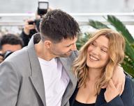 May 15, 2024 - Cannes, France: 77th International Cannes Festival / Festival de Cannes 2024. Day two. Actors Raphael Quenard (left) and Lea Seydoux (right) during a photocall for the film âSecond Act.â 15.05.2024 France, Cannes (Anatoliy Zhdanov/Kommersant. (Anatoliy Zhdanov/Kommersant / Polaris