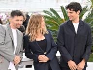 May 15, 2024 - Cannes, France: 77th International Cannes Festival / Festival de Cannes 2024. Day two. From left to right: actors Raphael Quenard, Lea Seydoux and Louis Garrel during a photocall for the film âSecond Act.â 15.05.2024 France, Cannes (Anatoliy Zhdanov/Kommersant. (Anatoliy Zhdanov/Kommersant / Polaris