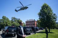 May 13, 2024 - Washington, DC, United States: Marine One with US President Joe Biden aboard comes in for a landing at Fort Lesley J. McNair in Washington, DC, USA, 13 May 2024. President Biden is returning to Washington from Rehoboth Beach, Delaware. (Shawn Thew / CNP / Polaris