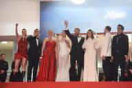 May 15, 2024 - Cannes, France: (L-R) Tessa Hoder, Besir Zeciri, Trine Dyrholm, Vic Carmen Sonne, Magnus von Horn, Malene Blenkov and Mariusz Wlodarski attend the 