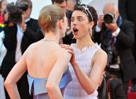 77th International Cannes Film Festival / Festival de Cannes 2024. Day four. American actresses Margaret Qualley (right) and Hunter Schafer (left) at the premiere of the film âKindness.â 17.05.2024 France, Cannes (Anatoliy Zhdanov/Kommersant/POLARIS