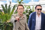 77th International Cannes Film Festival / Festival de Cannes 2024. Day four. American actor Nicolas Cage (left) and Australian director Robert Connolly (right) at a photo shoot for the film "Surfer" film crew. 17.05.2024 France, Cannes (Anatoliy Zhdanov/Kommersant/POLARIS