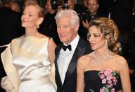 77th International Cannes Film Festival / Festival de Cannes 2024. Day four. From left to right: actress Uma Thurman, actor Richard Gere and his wife, publicist and public figure Alejandra Silva at the premiere of the film "Oh Canada." 17.05.2024 France, Cannes (Anatoliy Zhdanov/Kommersant/POLARIS