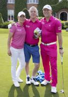 Image Licensed to i-Images / Polaris) Picture Agency. 17/05/2024. Birmingham, United Kingdom: Mike and Zara Tindall with actor James Nesbitt at a celebrity golf event at The Belfry golf course, United Kingdom: (i-Images / Polaris