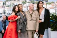 May 19, 2024 - Cannes, France: May 19, 2024 - Cannes, France: Selena Gomez, Zoe Saldana, Jacques Audiard and Karla Sophia Gachet at the photocall for the film Emilia Perez. (Terence Baelen\/Starface \/ Polaris