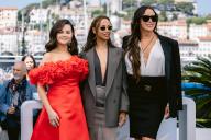 May 19, 2024 - Cannes, France: May 19, 2024 - Cannes, France: Selena Gomez, Zoe Saldana, and Karla SofÃ­a GascÃ³n at the photocall for the film Emilia Perez. (Terence Baelen/Starface / Polaris