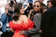 May 19, 2024 - Cannes, France: May 19, 2024 - Cannes, France: Selena Gomez, Zoe Saldana at the photocall for the film Emilia Perez. (Terence Baelen/Starface / Polaris