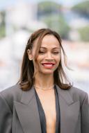 May 19, 2024 - Cannes, France: May 19, 2024 - Cannes, France: Zoe Saldana at the photocall for the film Emilia Perez. (Terence Baelen/Starface / Polaris