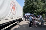 KHARKIV, UKRAINE - MAY 19, 2024 - People evacuated from the Kharkiv region receive help at a centre in Kharkiv, northeastern Ukraine. (UKRINFORM/POLARIS