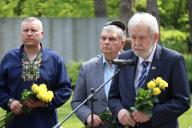 KYIV, UKRAINE - MAY 19, 2024 - Ambassador of the Republic of Poland to Ukraine Jaroslaw Guzy (C) visits the Bykivnia Graves National Historical and Memorial Reserve on the Day of Remembrance of the Victims of Political Repressions, Kyiv, capital of Ukraine. (UKRINFORM/POLARIS