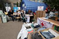 KHARKIV, UKRAINE - MAY 19, 2024 - A centre provides help to people evacuated from the Kharkiv region, northeastern Ukraine. (UKRINFORM/POLARIS
