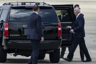 5/20/2024 - Camp Springs, Maryland, United States of America: United States President Biden gets into an SUV after stepping off Air Force One at Joint Base Andrews on May 20, 2024 in Maryland. The President is returning to the White House after participating in campaign events and delivering the commencement address to the 2024 graduating class at Morehouse College. (Samuel Corum / CNP / Polaris