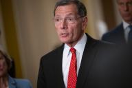 5/21/2024 - Washington, District of Columbia, United States of America: United States Senator John Barrasso (Republican of Wyoming) speaks at a weekly post-luncheon press conference in the US Capitol in Washington, D.C. on Tuesday, May 21, 2024. (Annabelle Gordon / CNP / Polaris