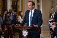 5/21/2024 - Washington, District of Columbia, United States of America: United States Senator Chris Murphy (Democrat of Connecticut) speaks at a weekly post-luncheon press conference in the US Capitol in Washington, D.C. on Tuesday, May 21, 2024. (Annabelle Gordon / CNP / Polaris