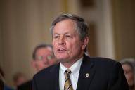 5/21/2024 - Washington, District of Columbia, United States of America: United States Senator Steve Daines (Republican of Montana) speaks at a weekly post-luncheon press conference in the US Capitol in Washington, D.C. on Tuesday, May 21, 2024. (Annabelle Gordon / CNP / Polaris