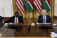 5\/22\/2024 - Washington, District of Columbia, United States of America: United States President Joe Biden participates in an engagement with President William Ruto of Kenya and business leaders in the East Room at the White House in Washington on May 22, 2024. (Yuri Gripas \/ CNP \/ Polaris