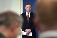 5\/22\/2024 - Washington, District of Columbia, United States of America: United States National Security Advisor Jake Sullivan waits to speak during a press briefing in the James S Brady Press Briefing Room of the White House in Washington, DC on May 22, 2024. (Yuri Gripas \/ CNP \/ Polaris