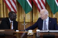 5\/22\/2024 - Washington, District of Columbia, United States of America: United States President Joe Biden participates in an engagement with President William Ruto of Kenya and business leaders in the East Room at the White House in Washington on May 22, 2024. (Yuri Gripas \/ CNP \/ Polaris
