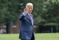 5/24/2024 - Washington, District of Columbia, United States of America: United States President Joe Biden waves as he and first lady Dr. Jill Biden depart Fort Lesley J. McNair in Washington, DC en route to Wilmington, Delaware on Friday, May 24, 2024. (Ron Sachs / CNP / Polaris