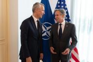 Secretary Antony J. Blinken meets with NATO Secretary General Jens Stoltenberg in Prague, Czechia, May 31, 2024. (POLARIS