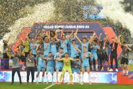 Mumbai City FC wins the Indian Super League (ISL) title by beating Mohunbagan Super Giant 3-1 result in Kolkata. (Phot by Sayantan Chakraborty\/Pacific Press