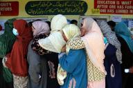 People queue to vote in the 4th phase of the Lok Sabha election in South Kashmir