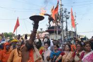 Bengal Sannyasi Samaj protest against West Bengal Chief Minister Mamata Banerjee