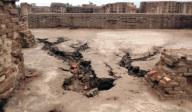 MOHENJO DARO, PAKISTAN, AUG 26: View of destruction after heavy rainfall caused damage to the World Heritage monuments in Mohenjo Daro on Wednesday, August 26, 2020. (Jamal Dawoodpoto/PPI Images