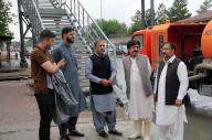 QUETTA, PAKISTAN, APR 25: Commissioner and Administrator Quetta, Muhammad Hamza Shafqat along with others inspecting cleaning drive campaign after heavy downpour at Double road in Quetta on Thursday, April 25, 2024. (Sami Khan\/PPI Images
