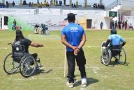PESHAWAR, PAKISTAN, MAY 01: Differently Disable persons are in action during the games organized by Directorate General of Sports Khyber Pakhtunkhwa, held at Hayatabad Sports Complex in Peshawar on Wednesday, May 1, 2024. (PPI Images