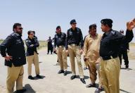 NASEERABAD, PAKISTAN, MAY 09: Deputy Inspector General (DIG) Police Naseerabad, Malik Muhammad Saleem Lahri along with SSP Naseerabad Dr. Muhammad Sami and SSP Jafarabad Faryal Farid are visited Sindh Balochistan Border area to reviewed check-posts, inquired about the problems of the personnel posted at the check posts and briefed them about the sensitivity of duty and the regional situation and said that crime professionals often try to take advantage of the border area to move after committing crimes, in Naseerabad on Thursday, May 9, 2024. (Rehmatullah Pechuho\/PPI Images