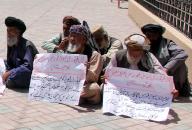 QUETTA, PAKISTAN, MAY 09: Employees of All Federal Levies Force are holding protest demonstration against non-payment of their salaries, outside Balochistan Assembly in Quetta press club on Thursday, May 9, 2024. (Sami Khan\/PPI Images