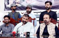 QUETTA, PAKISTAN, MAY 09: Social Activist, Babar Hujak addresses to media persons during press conference, at Quetta press club on Thursday, May 9, 2024. (Sami Khan\/PPI Images