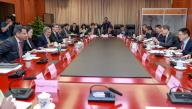 BEIJING, CHINA, MAY 16: Deputy Prime Minister and Foreign Minister, Senator Mohammad Ishaq Dar exchanging views with Lan Foan, Minister of Finance of the Peoples Republic of China during meeting held in Beijing on Thursday, May 16, 2024. (PPI Images