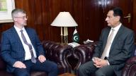 ISLAMABAD, PAKISTAN, MAY 16: National Assembly Speaker, Sardar Ayaz Sadiq exchanging views with Albert Khorev, Ambassador of Russia during meeting held at Parliament House in Islamabad on Thursday, May 16, 2024. (PPI Images
