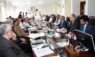 ISLAMABAD, PAKISTAN, MAY 16: Federal Minister for Commerce, Jam Kamal Khan chairing a high level meeting to address pressing issues in Pakistan Export and Business Sectors, in Islamabad on Thursday, May 16, 2024. (PPI Images
