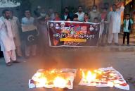 MULTAN, PAKISTAN, MAY 16: Activists of Majlis-e-Wahdat-ul-Muslimeen (MWM) are holding protest demonstration against Israeli aggression and atrocities on the Gaza Strip and solidarity with the Palestinians, in Multan on Thursday, May 16, 2024. (Abdul Sattar\/PPI Images