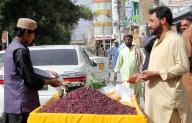 QUETTA, PAKISTAN, MAY 16: Vendor sells Falsa (Grewia Asiatica) to earn his livelihood for support his family, on his pushcart at a roadside located on Court road in Quetta on Thursday, May 16, 2024. (Sami Khan\/PPI Images