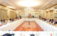 ISLAMABAD, PAKISTAN, MAY 16: Prime Minister, Muhammad Shehbaz Sharif chairs a meeting of Muslim League (PML-N) Parliamentarians, in Islamabad on Thursday, May 16, 2024. (PPI Images