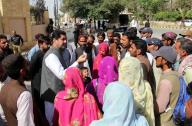 QUETTA, PAKISTAN, MAY 17: Member of Provincial Assembly (MPA), Mir Dastagir Badini is negotiating with NCHD, BECS Teachers Association during their protest demonstration for regularization, outside Balochistan Assembly in Quetta press club on Friday, May 17, 2024. (Sami Khan/PPI Images