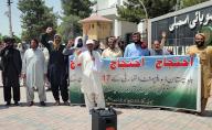 QUETTA, PAKISTAN, MAY 17: Employees of Balochistan Development Authority (BDA) are holding protest demonstration for regularization, outside Balochistan Assembly in Quetta press club on Friday, May 17, 2024. (Sami Khan/PPI Images