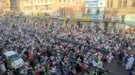 KARACHI, PAKISTAN, MAY 19: Members of Ahle Sunnat Wal Jamat (ASWJ) are holding protest rally for acceptance of their demands, at Saddar Regal Chowk in Karachi on Sunday, May 19, 2024. (S.Imran Ali/PPI Images