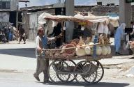 QUETTA, PAKISTAN, MAY 19: Vendor sells handmade clay pots to earn his livelihood for support his family, on his pushcart at roadside located on Double road in Quetta on Sunday, May 19, 2024. (Sami Khan/PPI Images