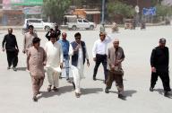 QUETTA, PAKISTAN, MAY 20: Commissioner and Administrator Quetta, Hamza Shafqat along with others inspecting the Airport road for the beautification of city, in Quetta on Monday, May 20, 2024. (Sami Khan\/PPI Images