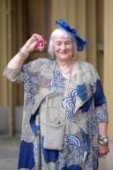 Helen Holtam receiving her MBE for Tutor, Friends of Erlestoke Prison, Origami Inside. For services to Prisoners. Buckingham Palace, 1st May 2024, Credit:Tony Kershaw \/ SWNS \/ Avalon
