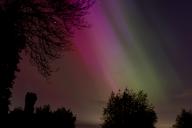 10 May 2024: The Northern Lights clearly visible over the skies of Thrapston in Northamptonshire, caused by an intense and rare solar storm., Credit:Avalon
